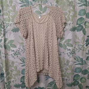 Dressbarn Light Tan Knit Top